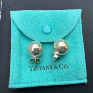 Tiffany large sterling silver 10mm earrings